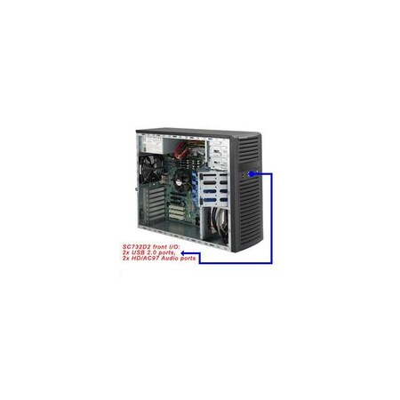 Supermicro SuperChassis 500W Mid-Tower Server Chassis (Black), CSE-732D2-500B CSE-732D2-500B